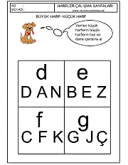 büyük küçük harf çalışma sayfaları